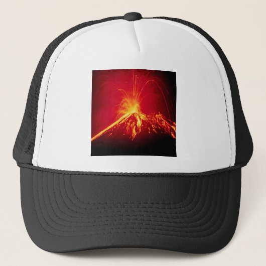 Volcano Hot Lava 1991 Costa Rica Trucker Pet (Voorkant)