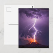 Volcano Lightning Eruption Dramatic Night Briefkaart (Voorkant / Achterkant)