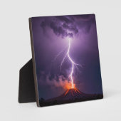 Volcano Lightning Eruption Dramatic Night Fotoplaat (Voorkant)