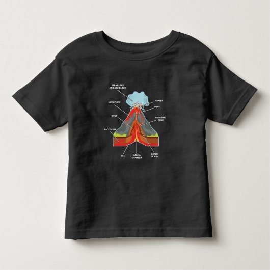 Volcano Lover Geologist Scientist Magma Lava Kinder Shirts (Voorkant)