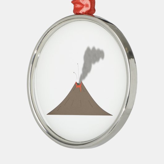 Volcano Mountain Metalen Ornament (Links)