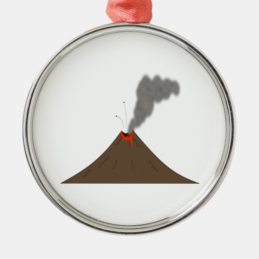 Volcano Mountain Metalen Ornament (Voorkant)