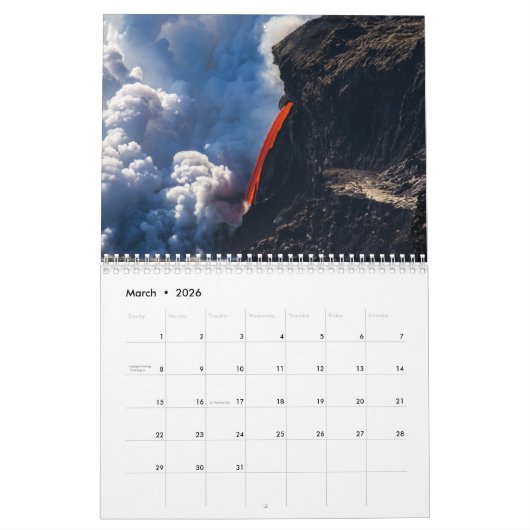 Volcano National Park Calendar Kalender (Mar 2026)