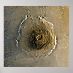 Volcano Olympus Mons op Mars Poster