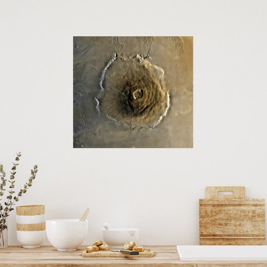 Volcano Olympus Mons op Mars Poster (Keuken)