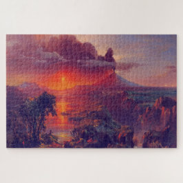 Volcano op Sunset Jigzaag Puzzle Legpuzzel