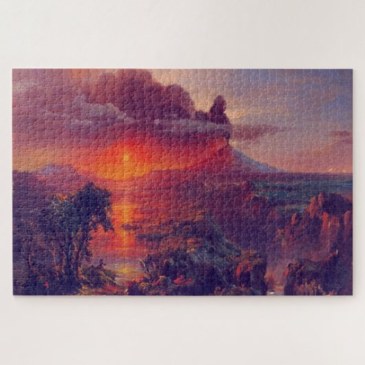 Volcano op Sunset Jigzaag Puzzle Legpuzzel (Horizontaal)