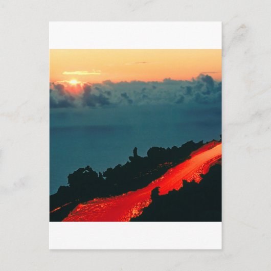 Volcano Reunion Island Lava Flow 1975 Briefkaart (Voorkant)