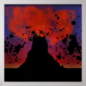 Volcano Silhouette Poster (Voorkant)