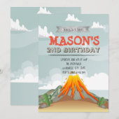 Volcano Verjaardag uitnodiging (Voorkant / Achterkant)