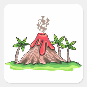Volcano Vierkante Sticker