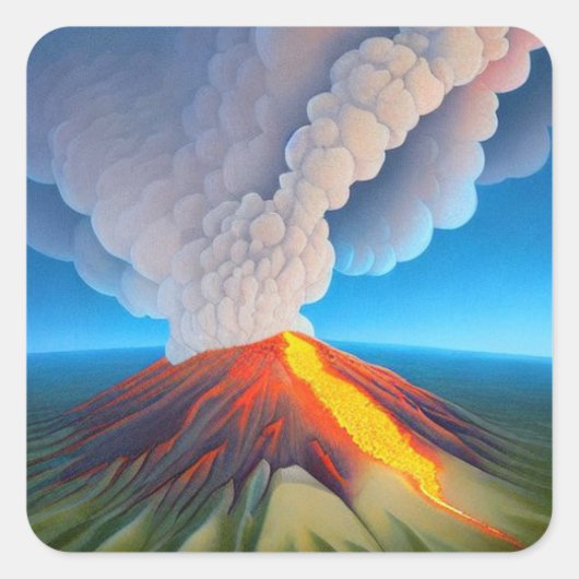 Volcano Vierkante Sticker (Voorkant)