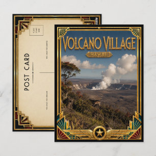 Volcano Village Hawaï Vintage Art Deco Gouden Tijd Briefkaart