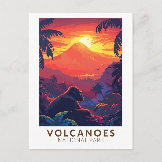 Volcanoes National Park Mountain Gorilla Travel Briefkaart (Voorkant)