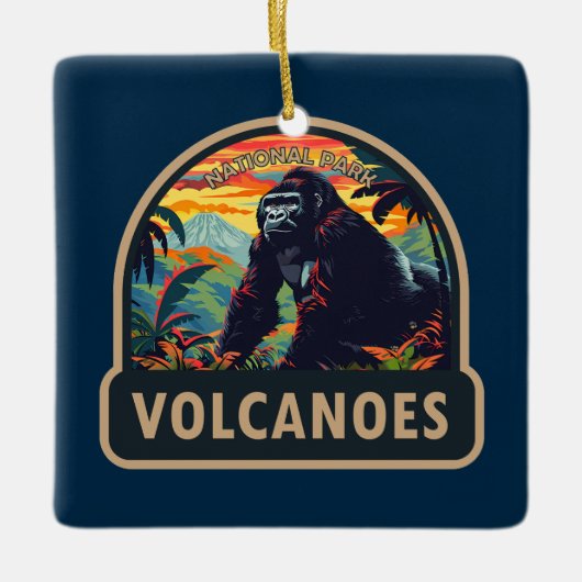 Volcanoes National Park Mountain Gorilla Travel Keramisch Ornament (Voorkant)