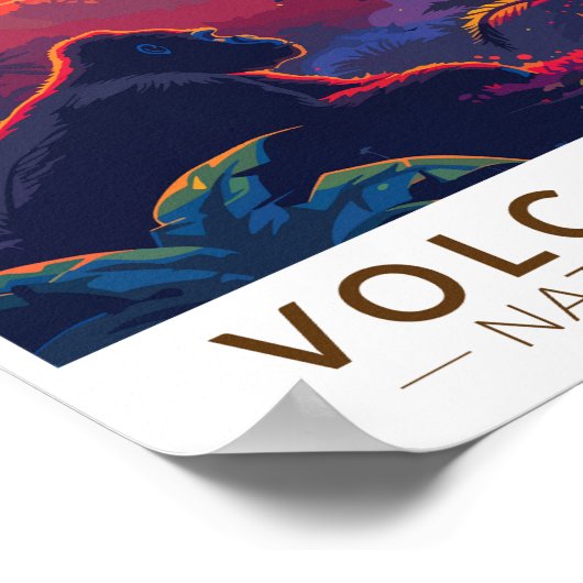 Volcanoes National Park Mountain Gorilla Travel Poster (Hoek)