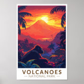 Volcanoes National Park Mountain Gorilla Travel Poster (Voorkant)