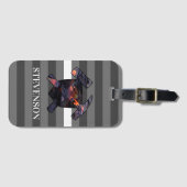 Volcanologist's Rock Hammer en Lava Flow Logo Bagagelabel (Voorkant (horizontaal))