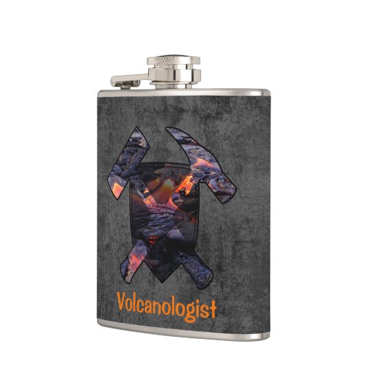 Volcanologist's Rock Hammer en Shield Logo Heupfles (Links)