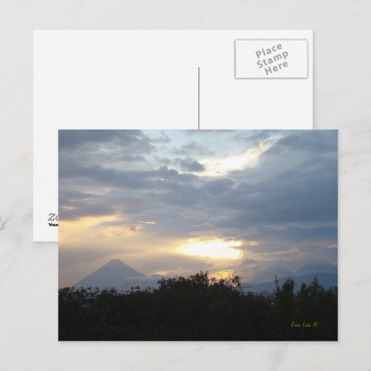 Volcanos op Sunset Briefkaart (Voorkant / Achterkant)