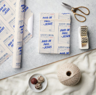 'Voldaan Betaald. - Jesus' Restaurantbon Beige Cadeaupapier