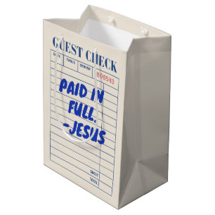 'Voldaan Betaald. - Jesus' Restaurantbon Beige  Medium Cadeauzakje