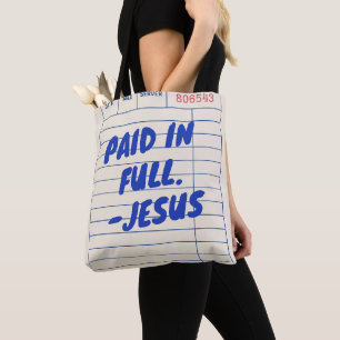 'Voldaan Betaald. - Jesus' Restaurantbon Beige Tote Bag