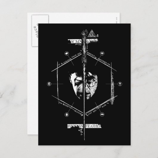 Voldemort Harry Potter wordt afgebeeld Briefkaart (Voorkant / Achterkant)