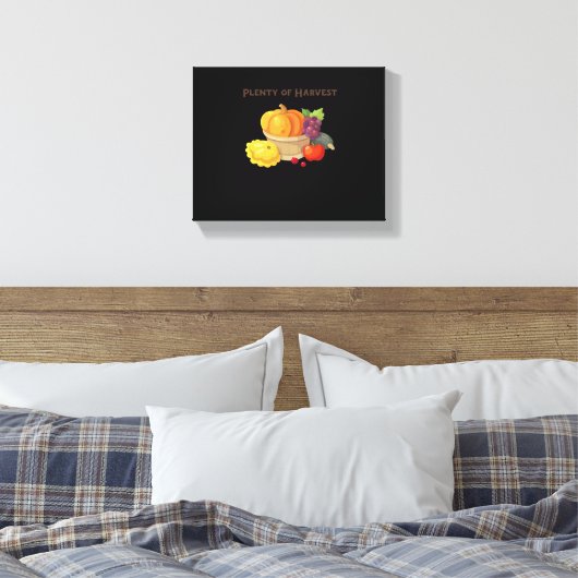 Voldoende oogst - Herfstmand met producten Illus Canvas Afdruk (Insitu (Slaapkamer))