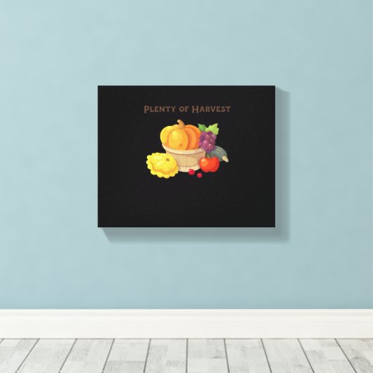 Voldoende oogst - Herfstmand met producten Illus Canvas Afdruk (Insitu (Houten vloer))