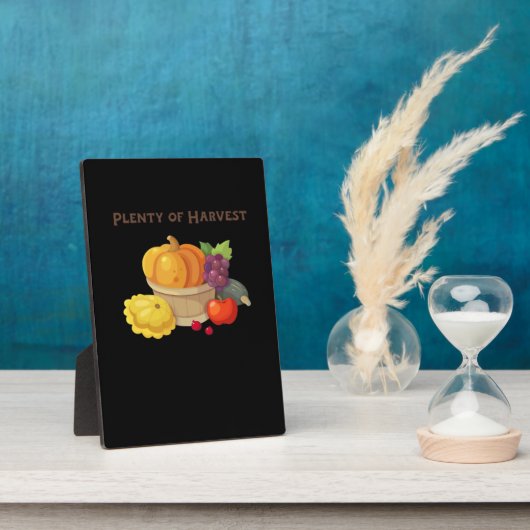 Voldoende oogst - Herfstmand met producten Illus Fotoplaat (Zijkant)