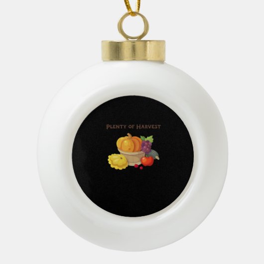 Voldoende oogst - Herfstmand met producten Illus Keramische Bal Ornament (Voorkant)