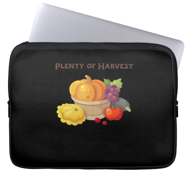 Voldoende oogst - Herfstmand met producten Illus Laptop Sleeve (Voorkant)