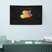 Voldoende oogst - Herfstmand met producten Illus Spandoek (Beurs)