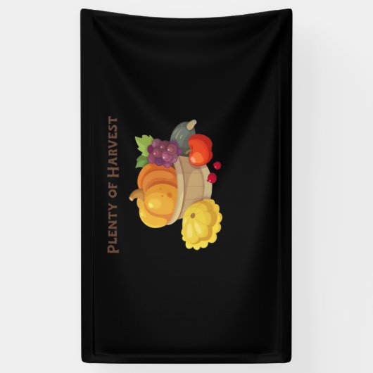 Voldoende oogst - Herfstmand met producten Illus Spandoek (Verticaal)