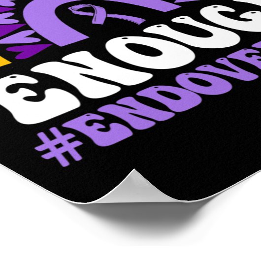 Voldoende overdosering Pruple Ribbon Opioïd Overdo Poster (Hoek)