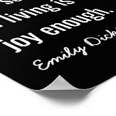 Voldoende Vreugde -- citaat van Emily Dickinson - Poster (Hoek)