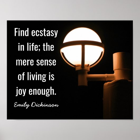 Voldoende Vreugde -- citaat van Emily Dickinson - Poster (Voorkant)