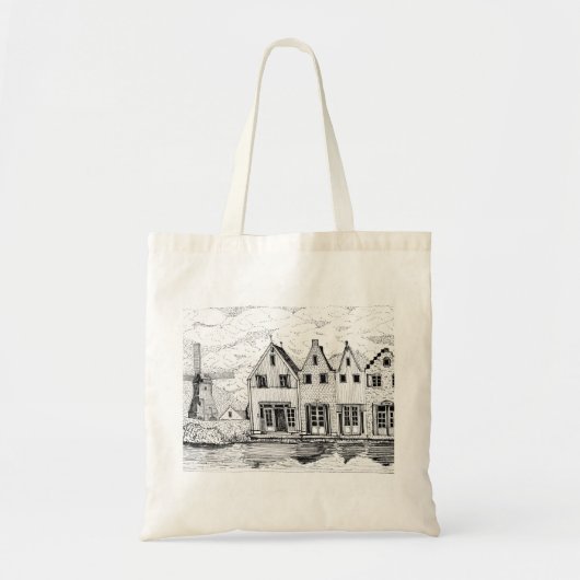 Volendam Netherlands - Nederlandse Windmillwoninge Tote Bag (Voorkant)