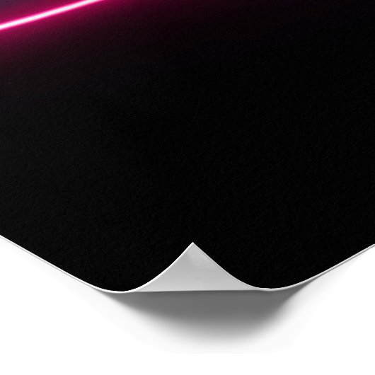 Volet roze neon lichttekening. Abstracte hartdood Poster (Hoek)