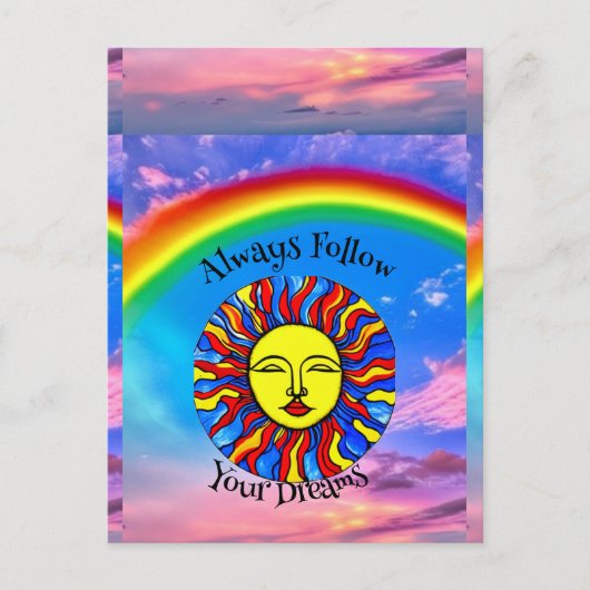 Volg altijd je dromen briefkaart (Voorkant)