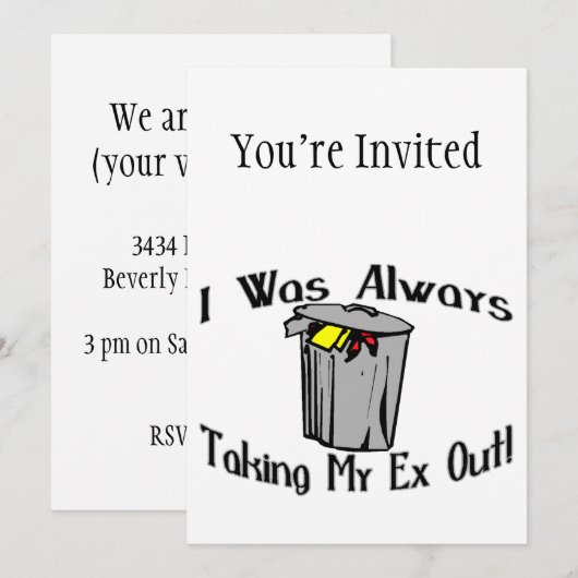 Volg altijd mijn ex kaart (Voorkant / Achterkant)