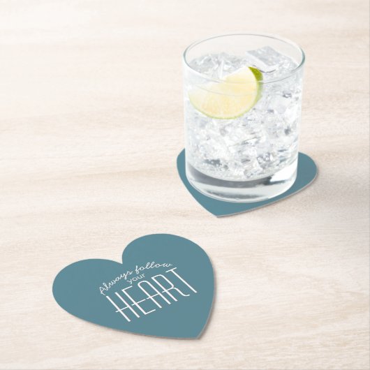 Volg altijd uw hartenprijsopgave kartonnen onderzetters (Insitu)