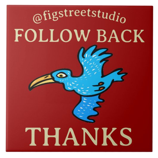 Volg Bird, voeg tekst toe, Tegel Tegeltje (Voorkant)