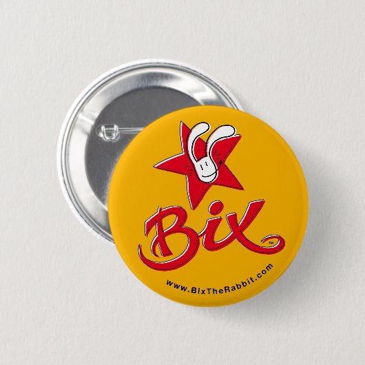 Volg BixTheRabbit! Ronde Button 5,7 Cm (Voorkant /achterkant)