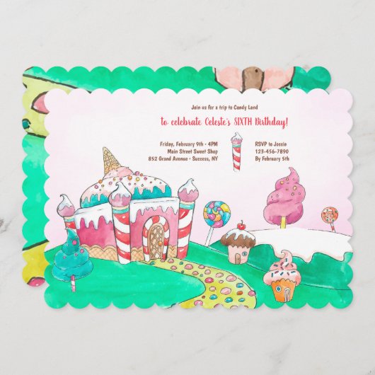 Volg de Candy Land-weg Kaart (Voorkant / Achterkant)