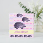 Volg de Egel-wedstrijd van het meisje van de Birth Kaart (Staand voorkant)