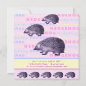 Volg de Egel-wedstrijd van het meisje van de Birth Kaart (Achterkant)