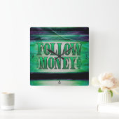 Volg de Grunge Square Wall Clock Vierkante Klok (Huis)