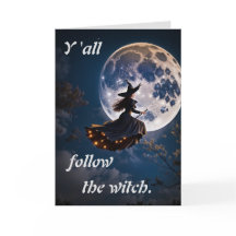 Volg de heks Halloween Invitation Kaart